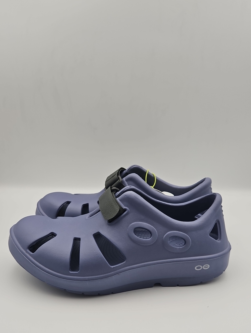 OOFOS Lavender Purple Clog Sandals with Gray Strap
